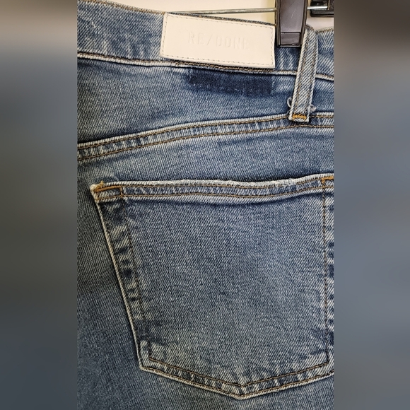 Redone 90s high rise ankle crop distressed jeans - Picture 4 of 15